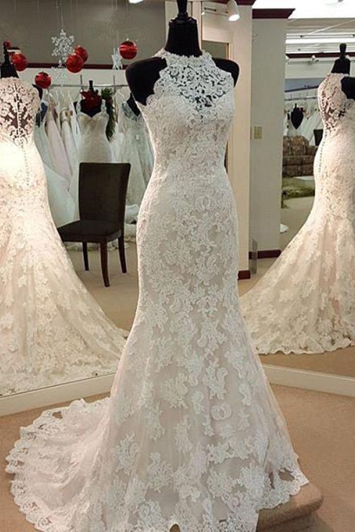 mermaid simple wedding dress