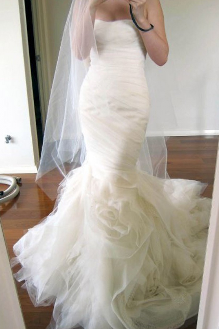 ruched mermaid wedding dress