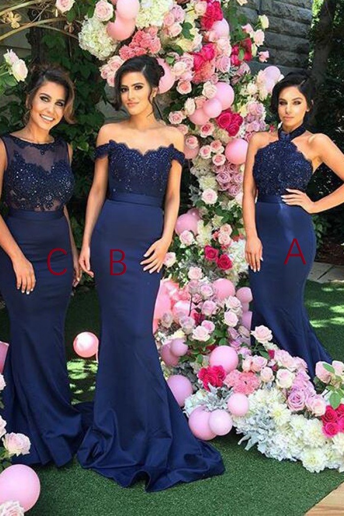 maid of honor dress navy blue