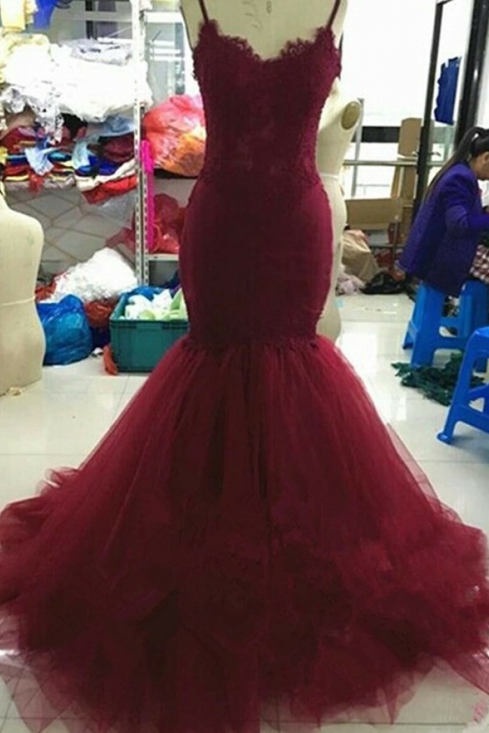 maroon wedding dress