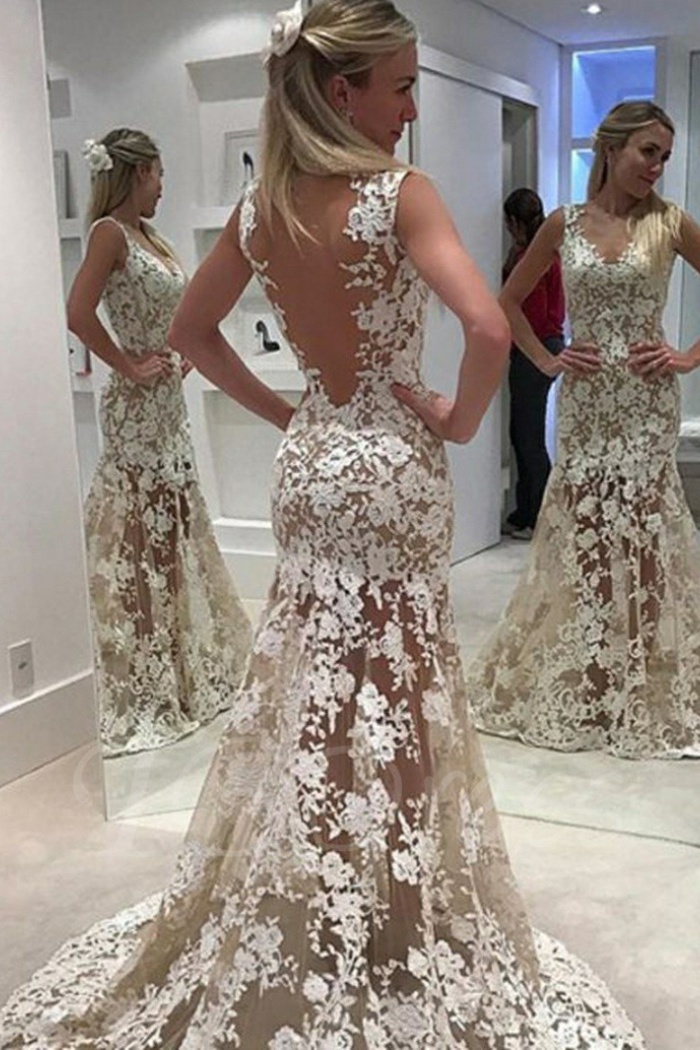 white lace illusion dress