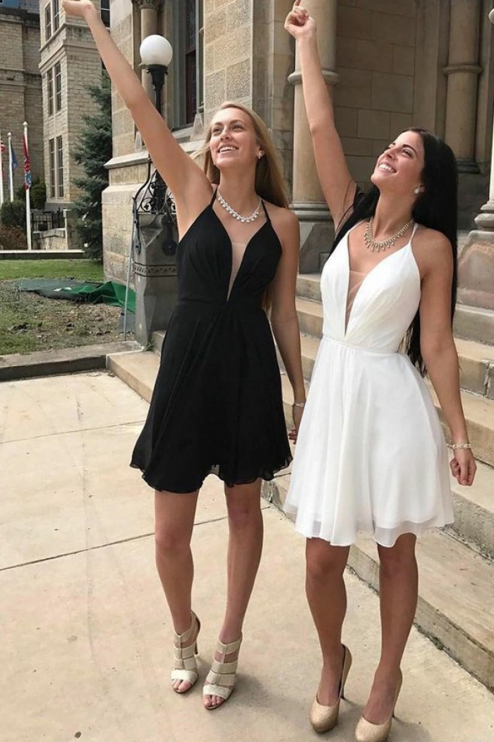 Short White Halter Dress