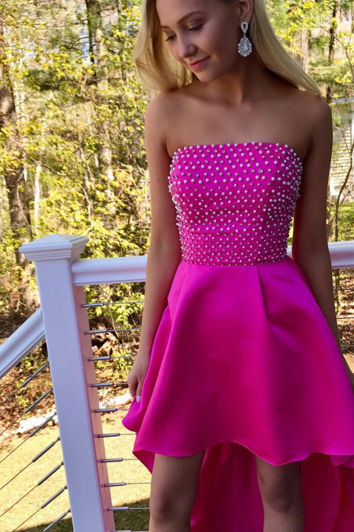 fuchsia homecoming dress