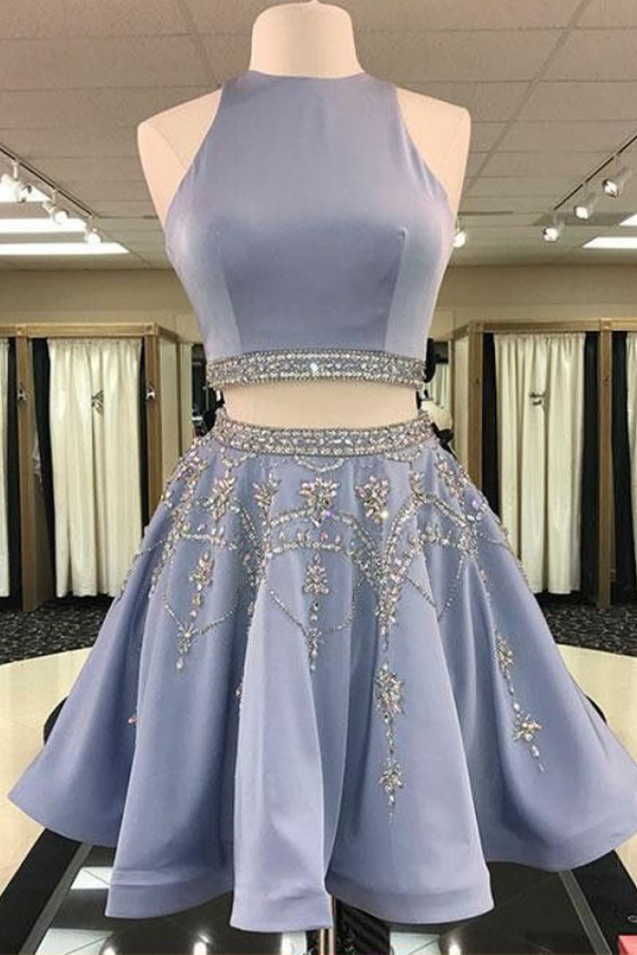 short light blue homecoming dress