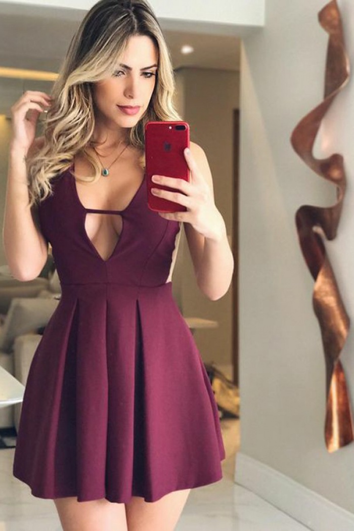 Short Pleated Dresses