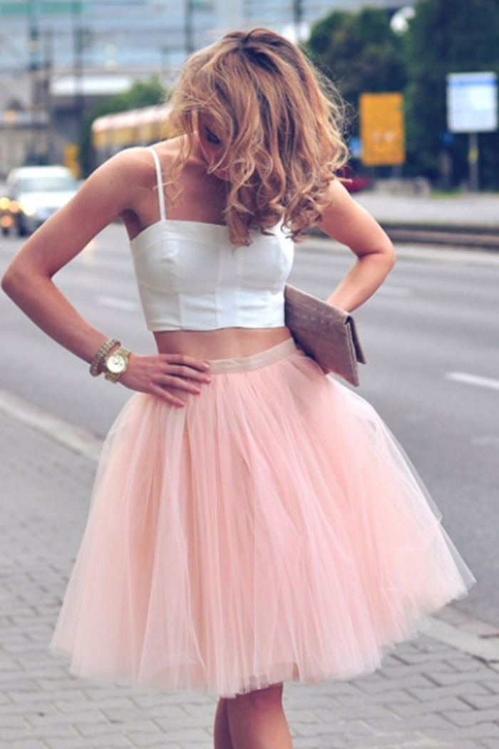 Pink Knee Length Dresses That Are and Have Straps