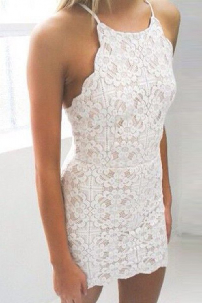 ivory lace cocktail dress