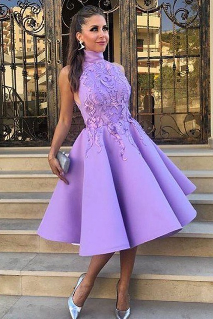 purple tea dress