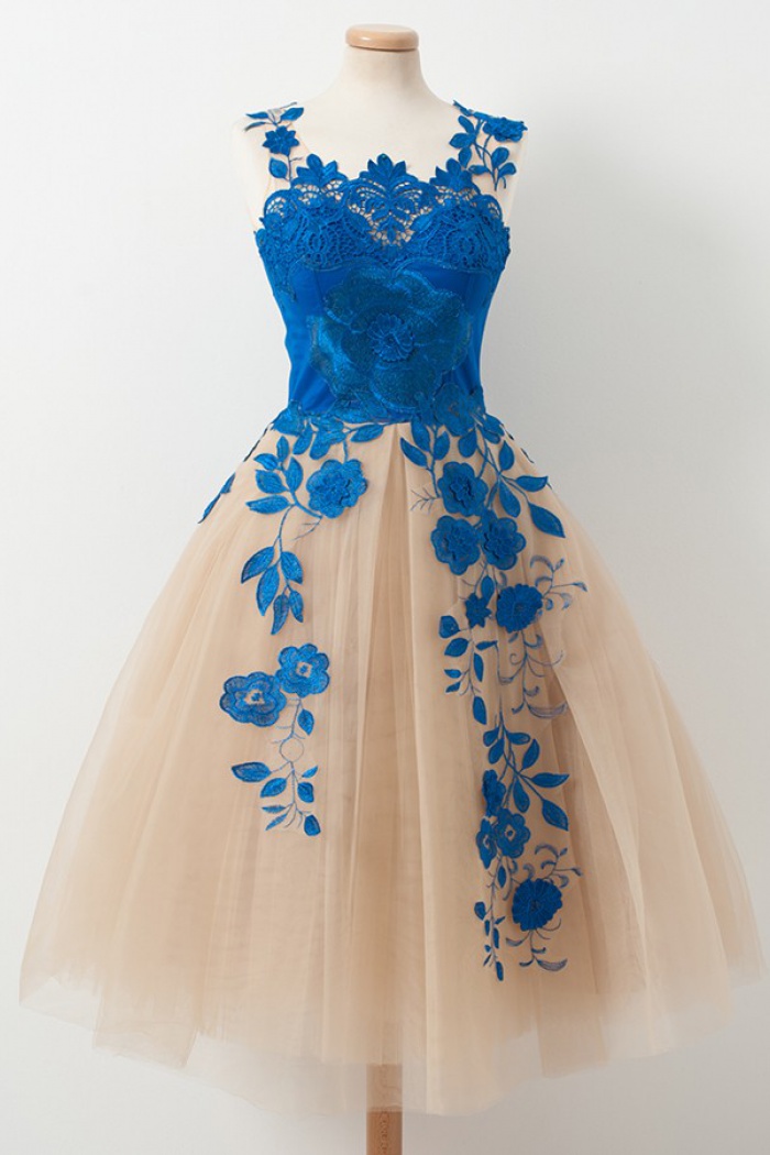 royal blue knee length dress