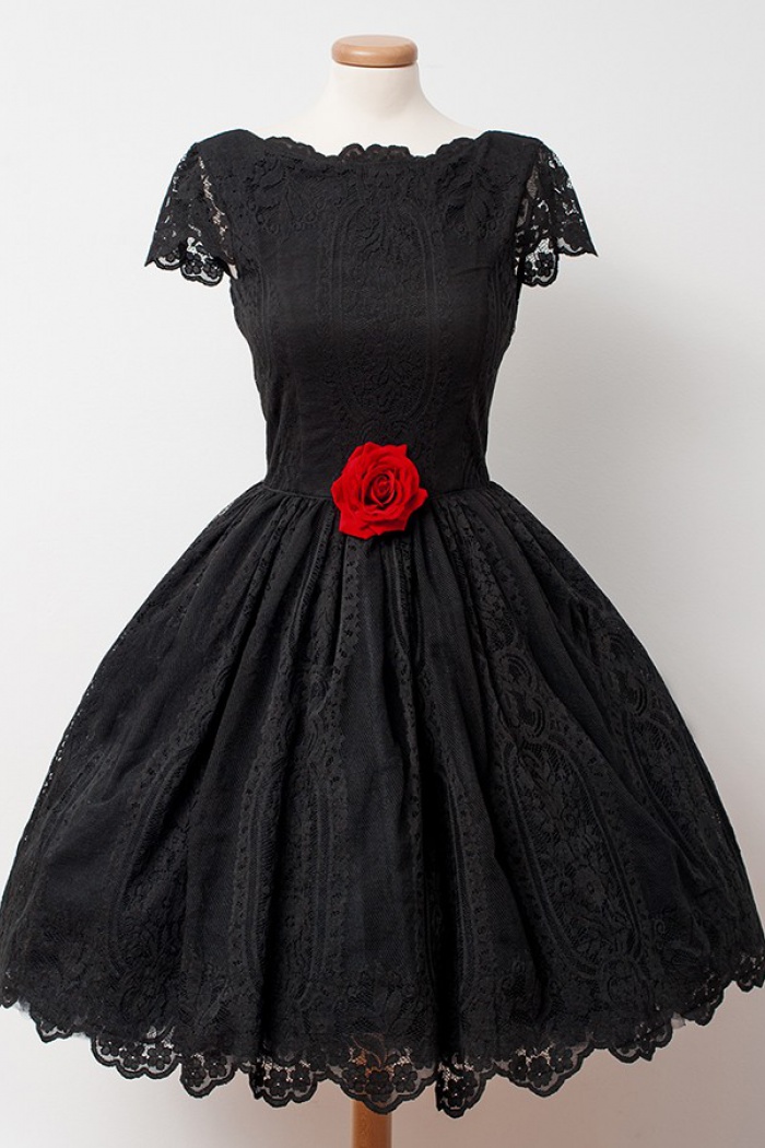 black lace homecoming dress