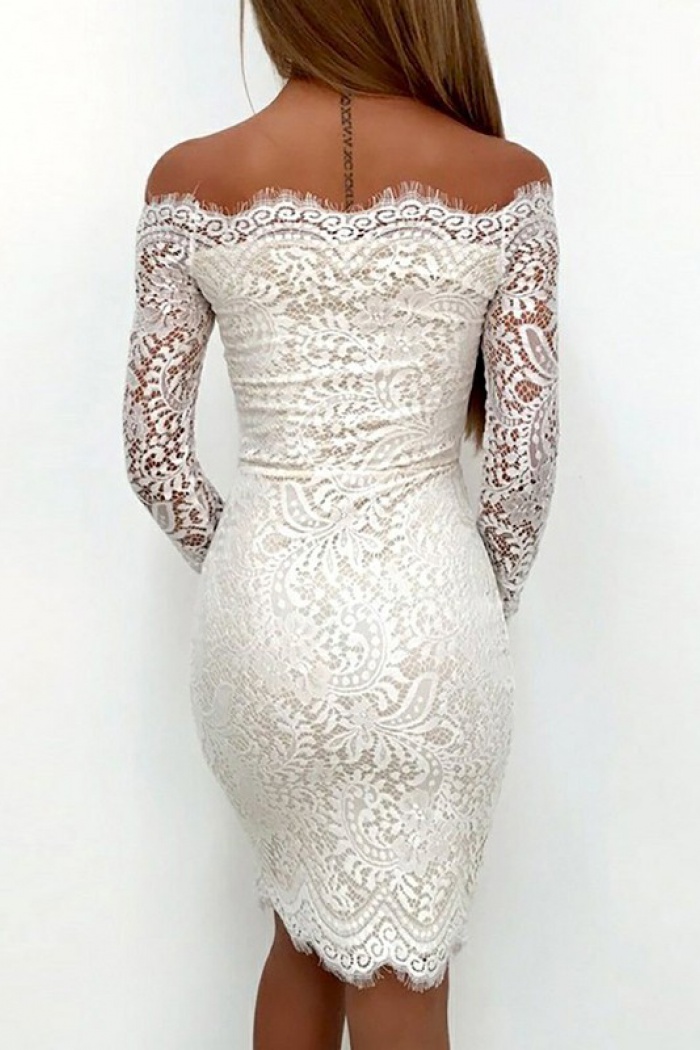 short ivory lace dress