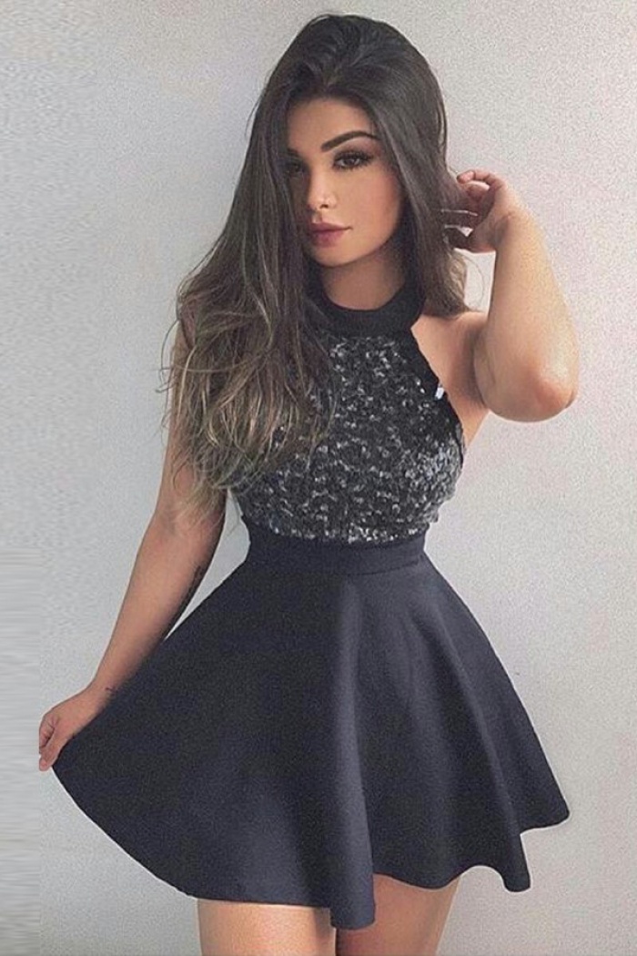 little black dress halter