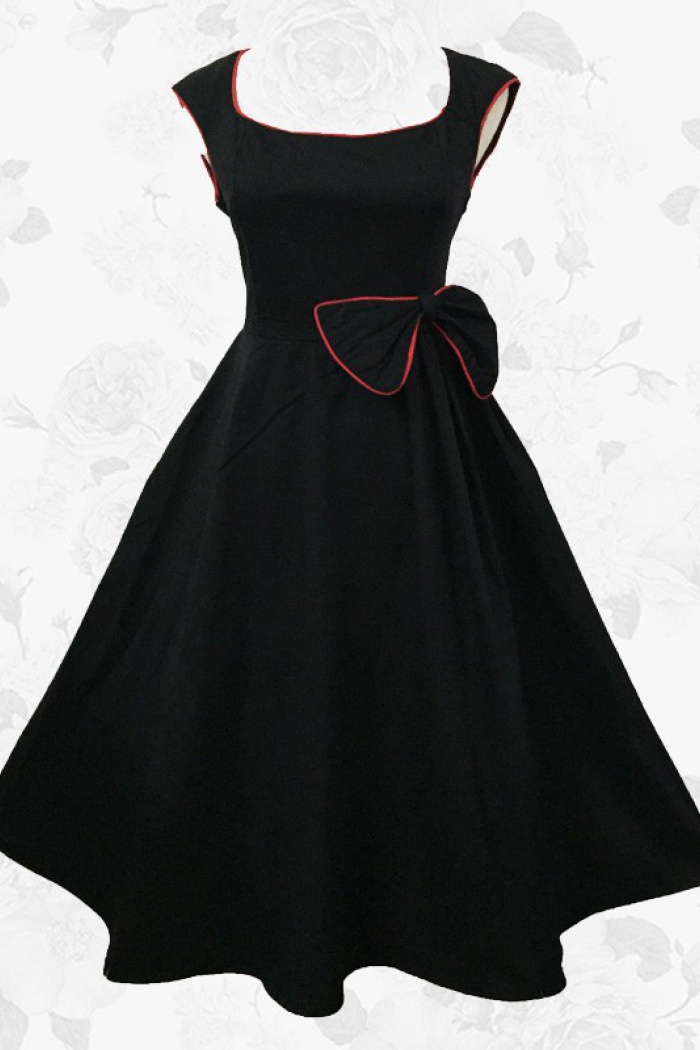 black swing cocktail dress