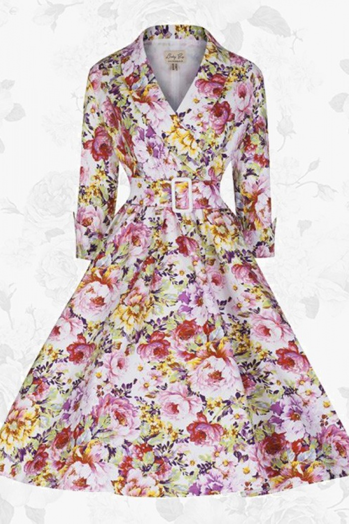 long sleeve 50s dress