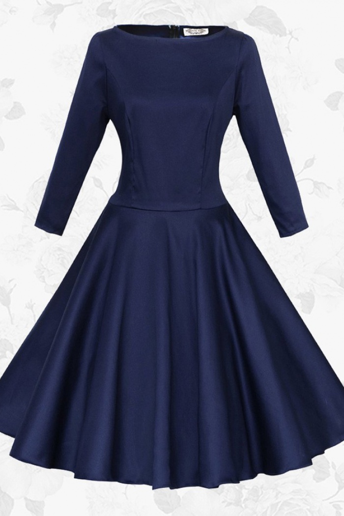 navy blue swing dress