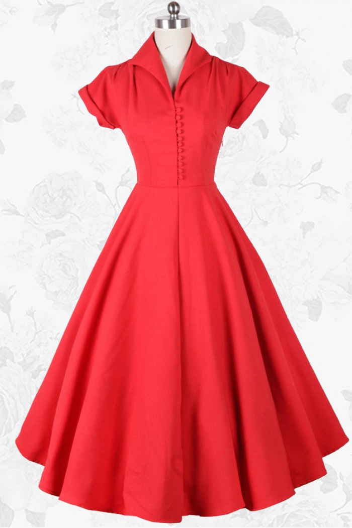 long sleeve 50s dress
