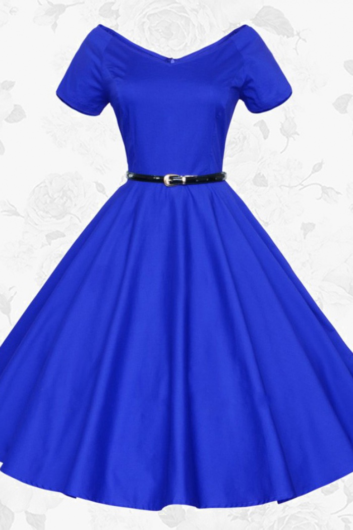 royal blue sleeve dress