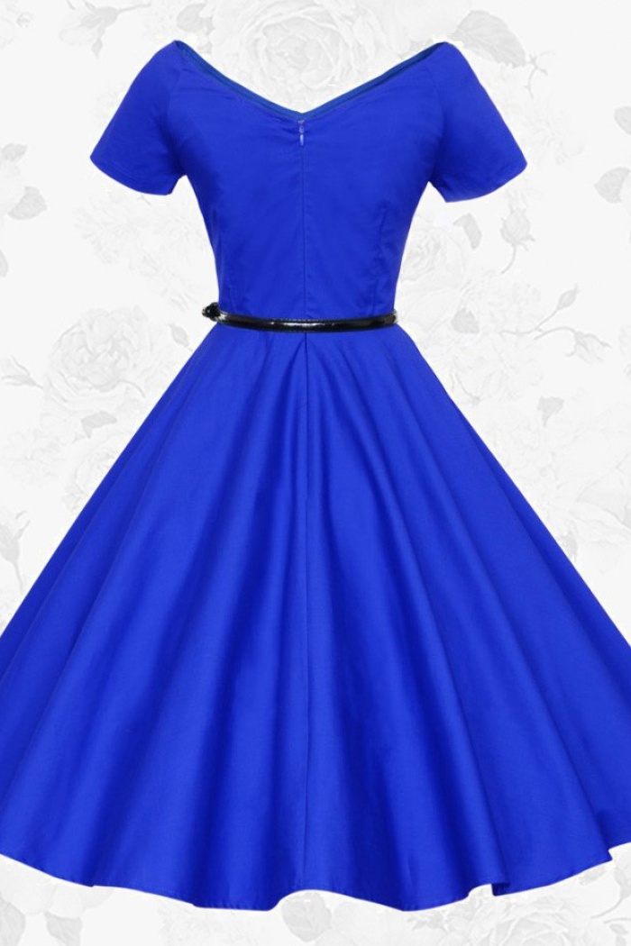 royal blue 50s dress