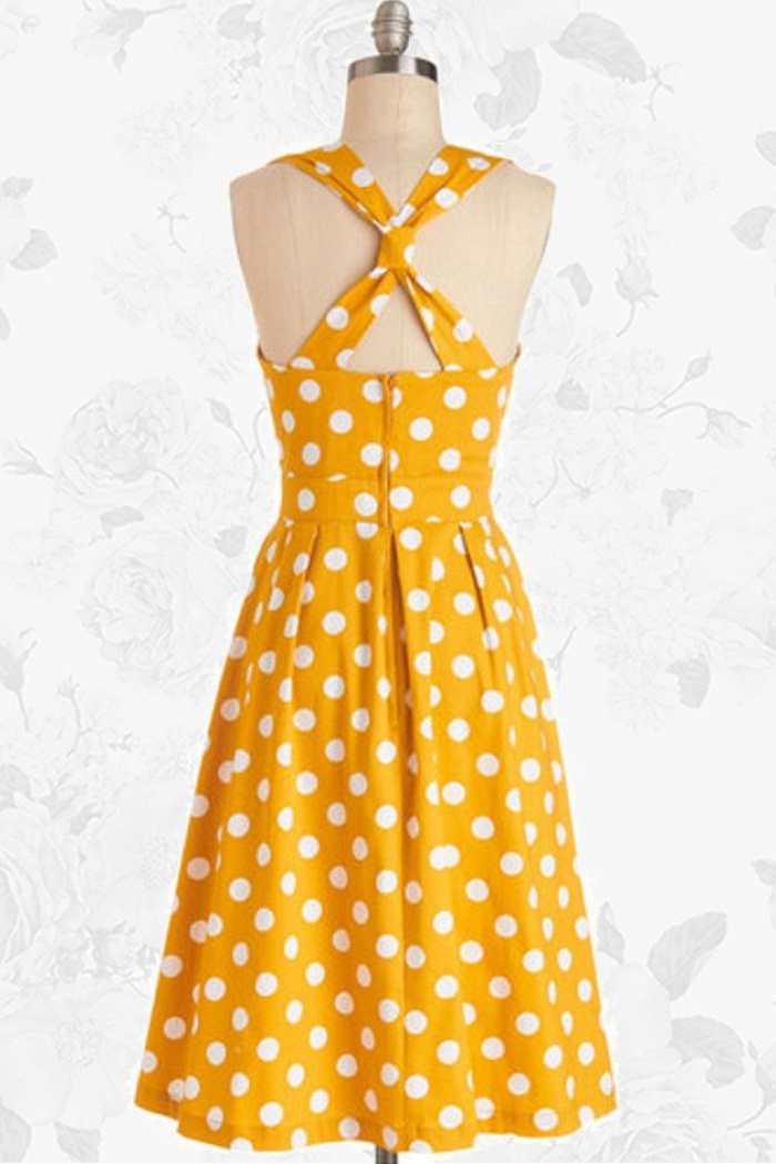 yellow rockabilly dress