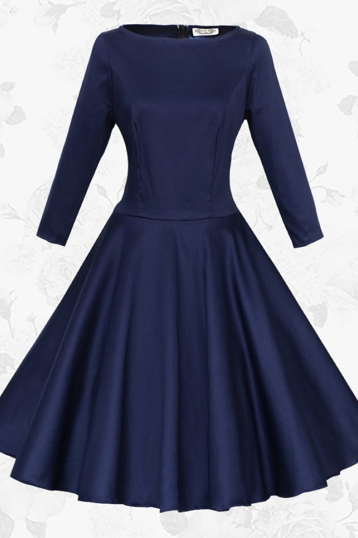 navy blue vintage dress