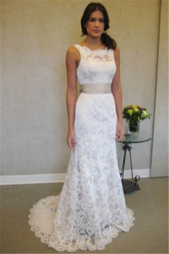 simple white gown for wedding