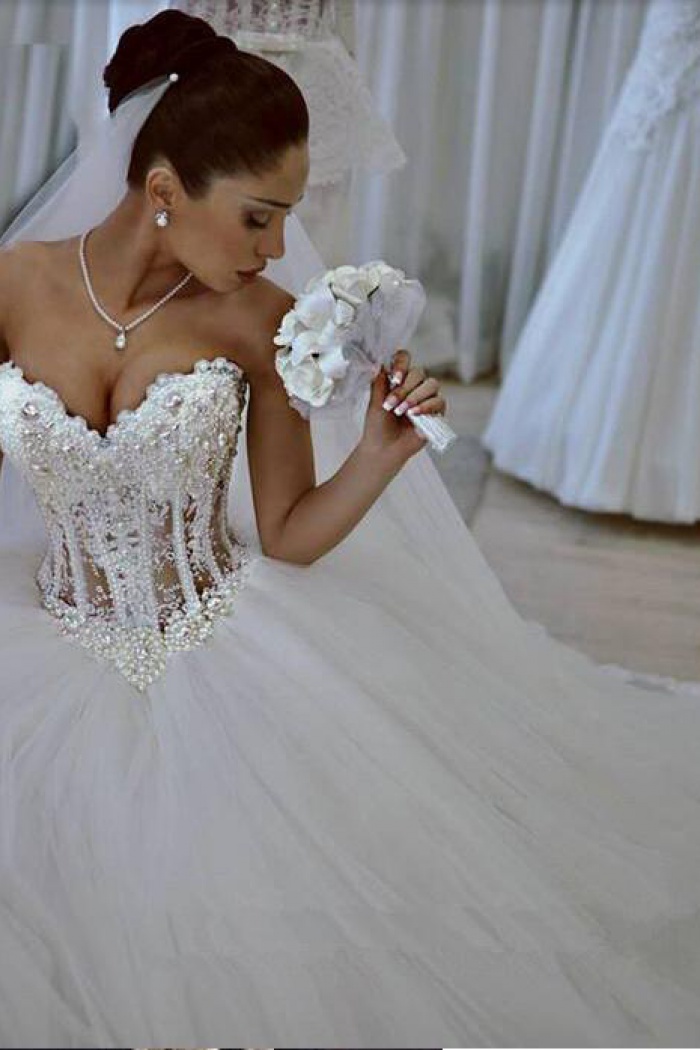 sparkly corset wedding dress