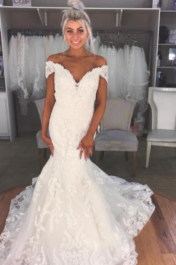 off the shoulder wedding dresses 2018