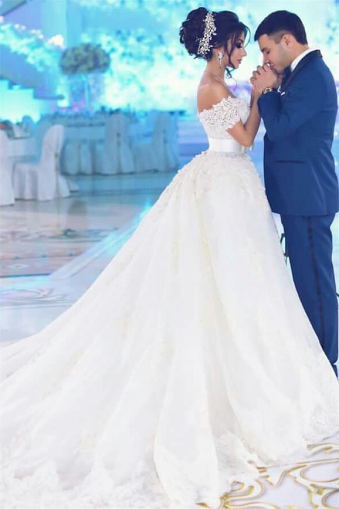 off shoulder wedding gowns 2018