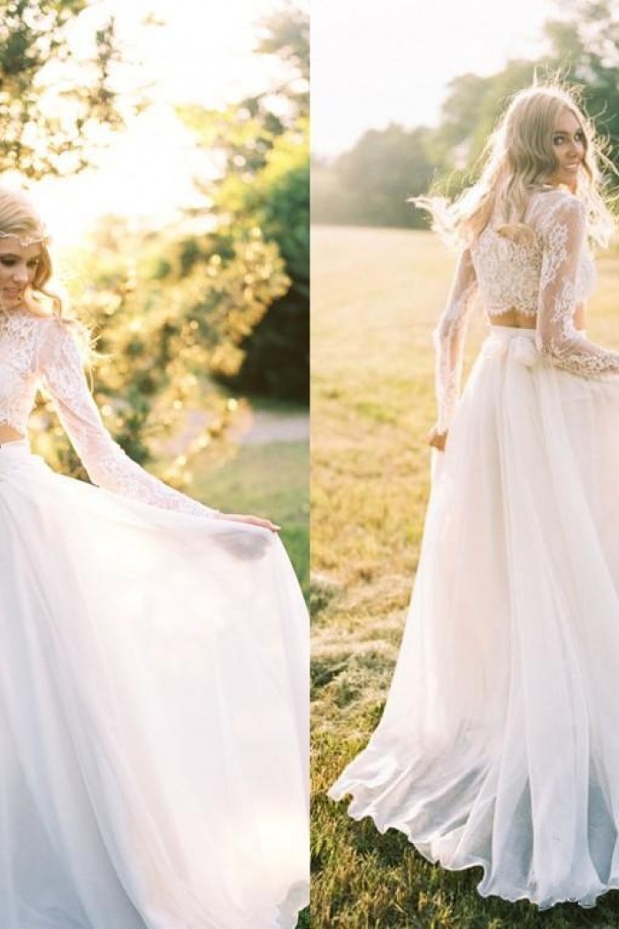 2 piece lace wedding dress