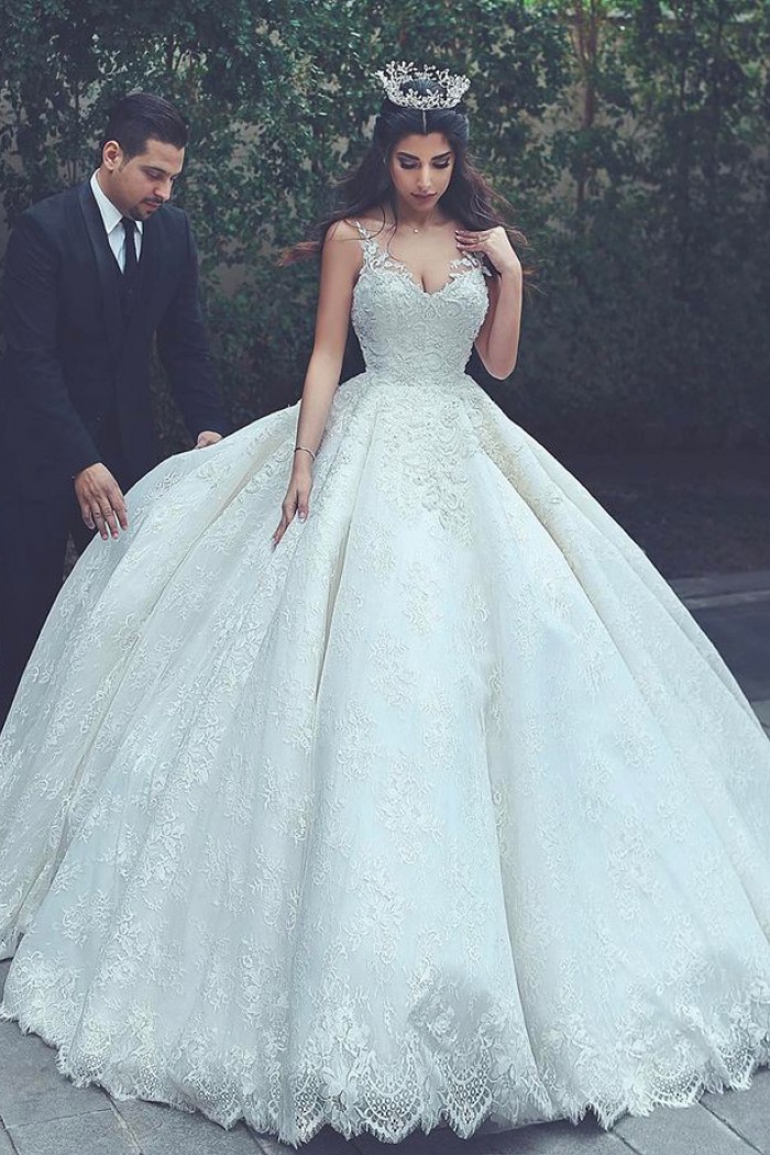 sleeveless ball gown wedding dress