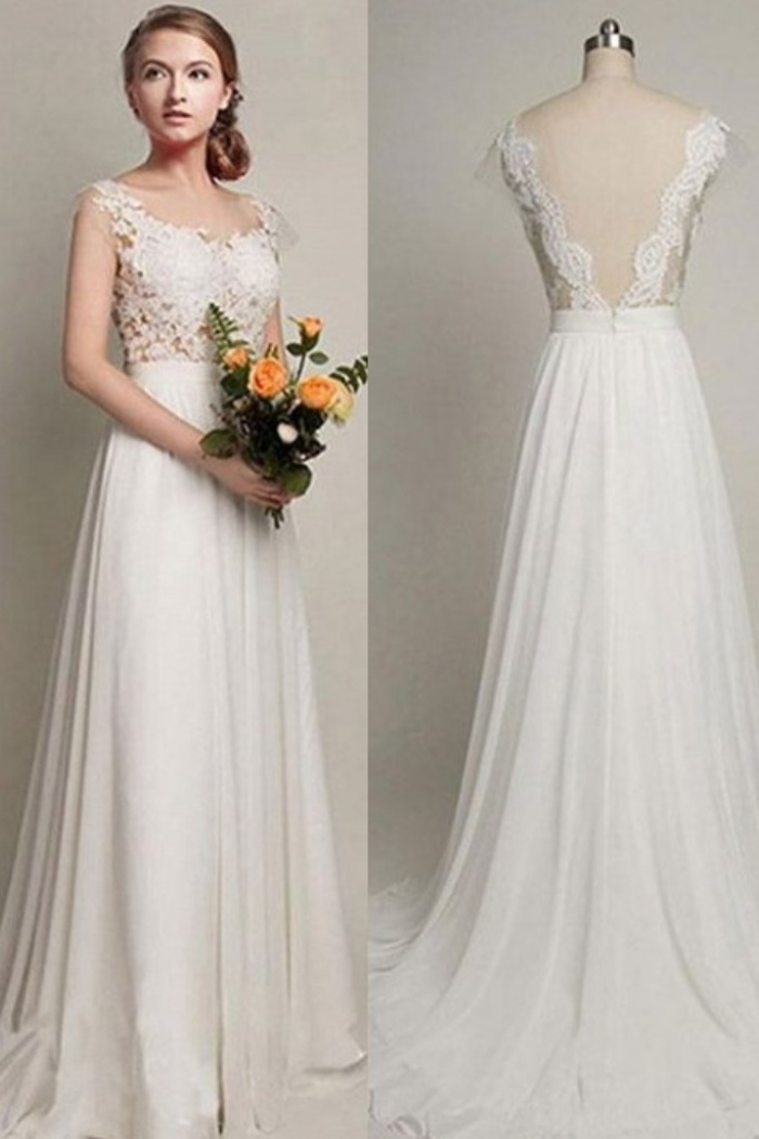 simple wedding dress with straps