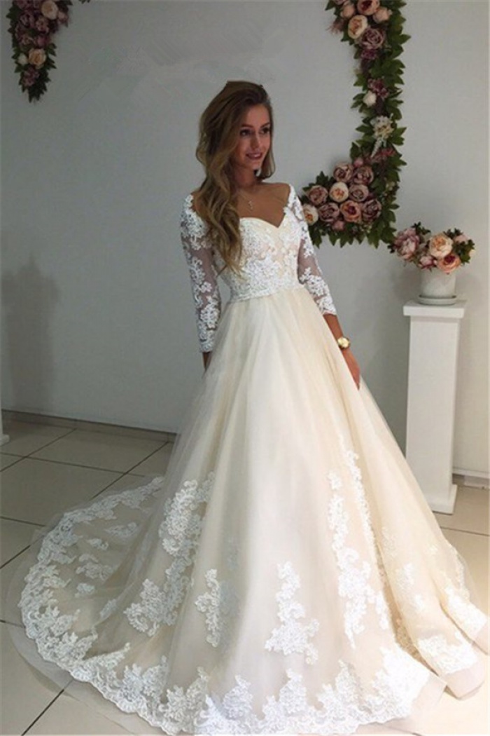 lace bridal dresses with sleeves