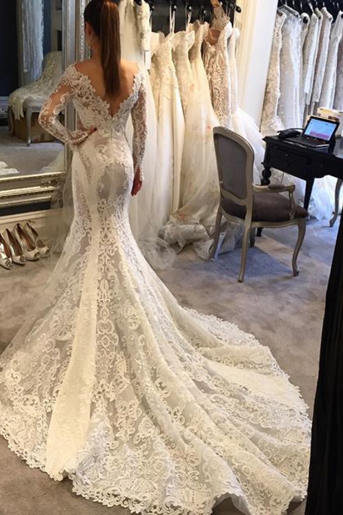 lace elegant wedding dress