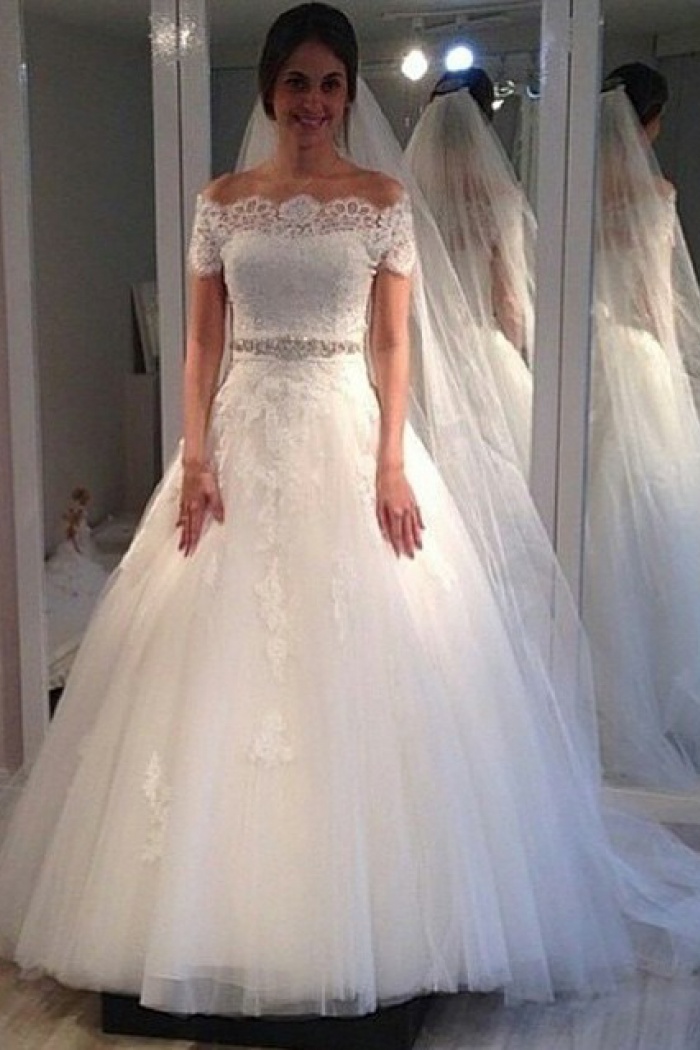 short a line wedding dress