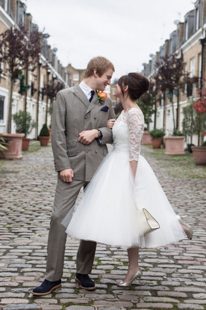 Lace Designer Tulle Tea Length Charming Zipper Wedding Dress Lace Designer Tulle Tea Length Charming Zipper Wedding Dress 0
