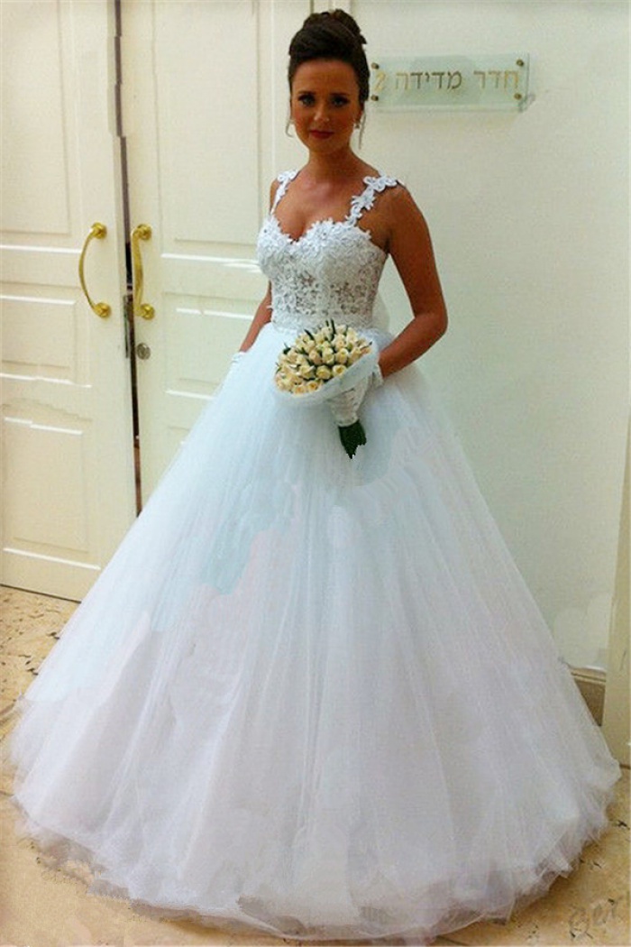 lace top ball gown wedding dress