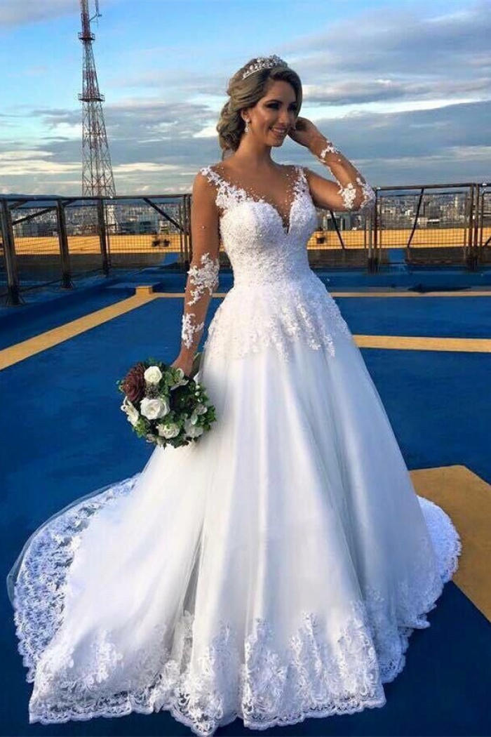 2018 bridal train dresses