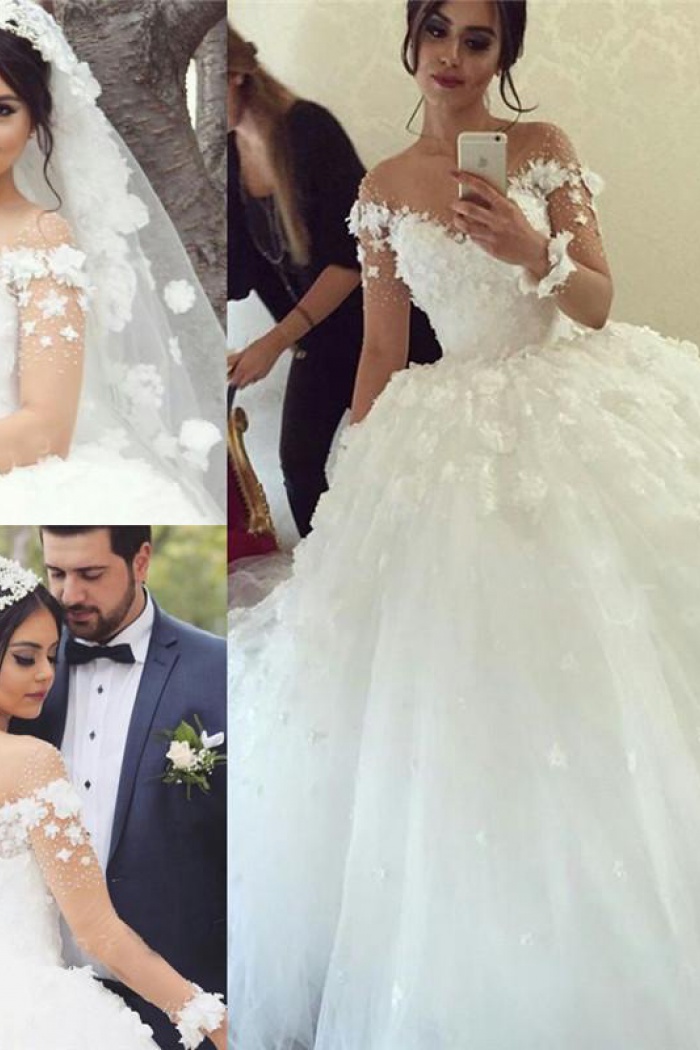 sheer ball gown
