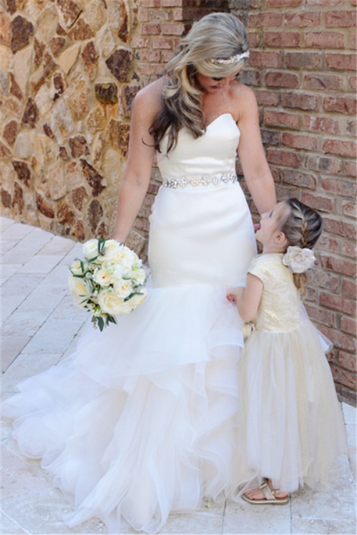 mermaid wedding dress with belt