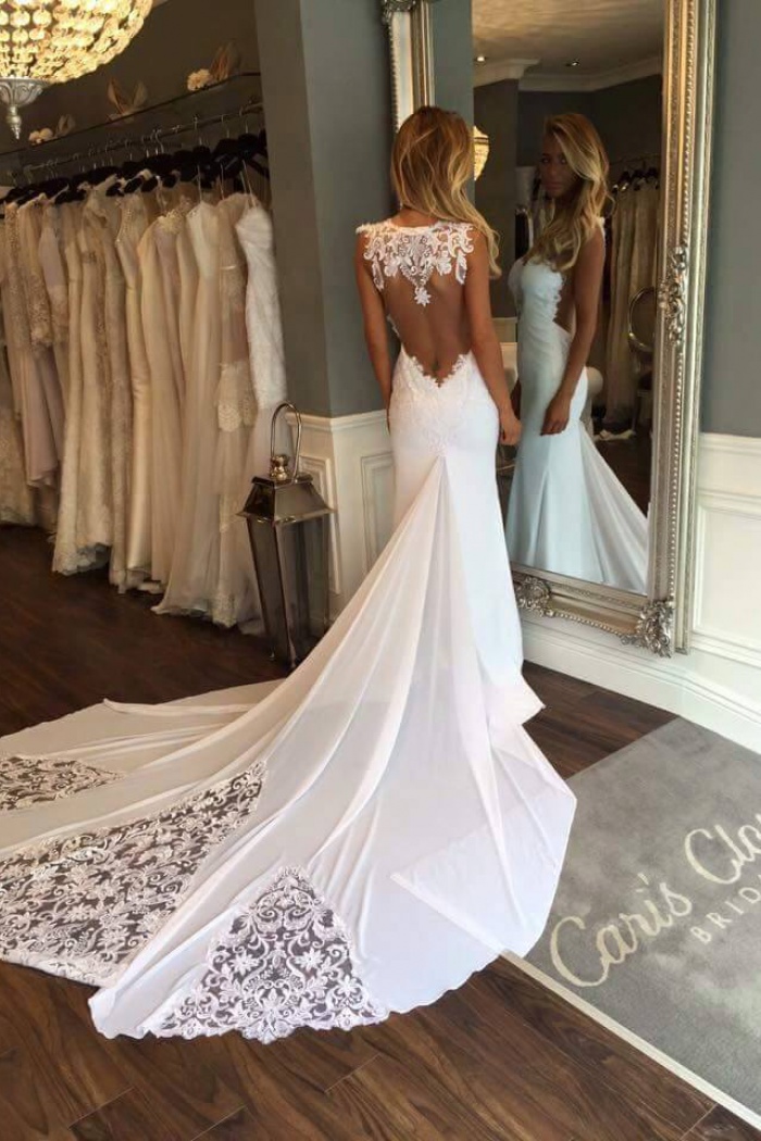 vintage open back wedding dresses