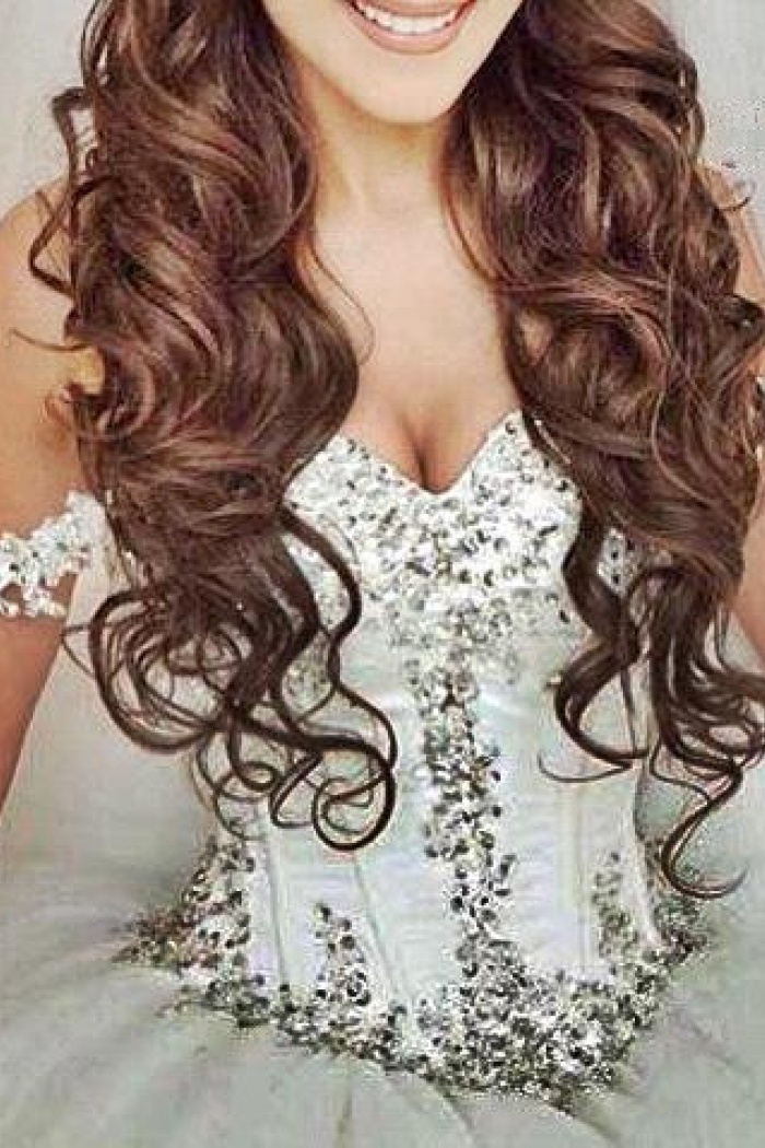 Off The Shoulder Princess Wedding Dress 2018 Sweetheart Crystals