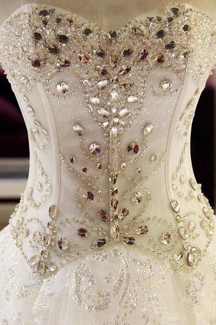 sparkly corset wedding dress