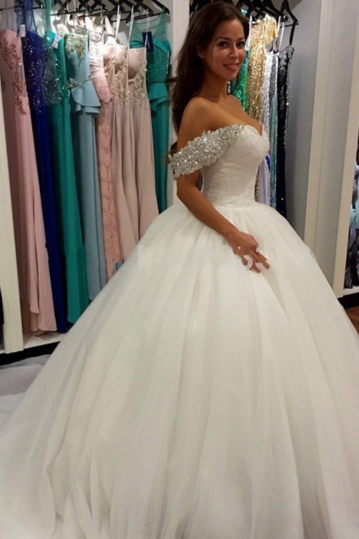 ball gown wedding dress off shoulder