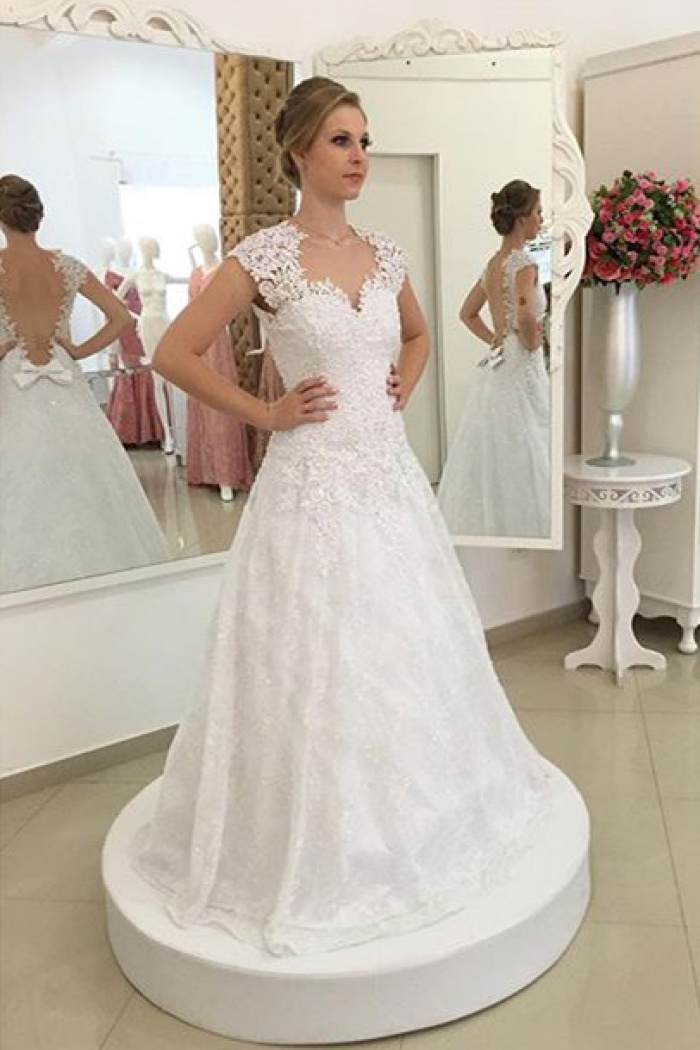 short sleeve bridal gowns