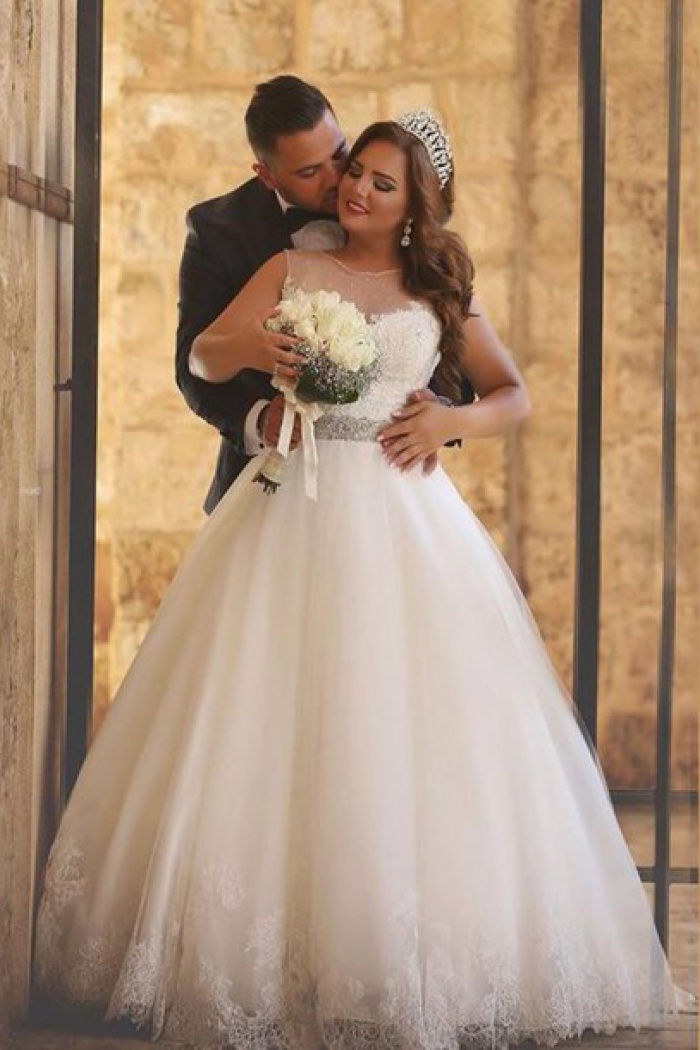 a line wedding dresses plus size