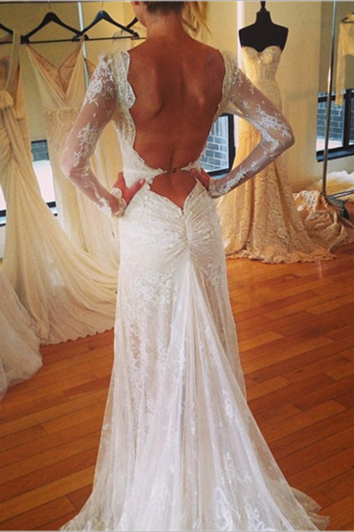 vintage open back wedding dresses