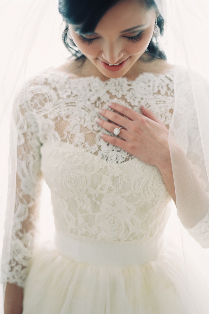 long sleeve tulle wedding dress