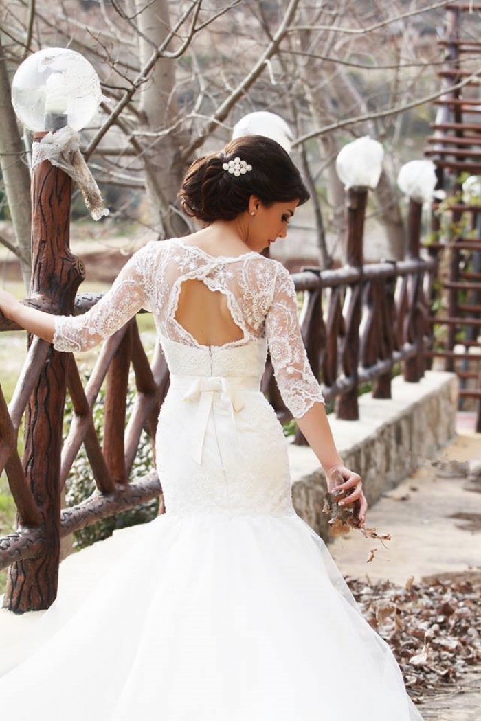 chinese dress ladies Elegant Off-The-Shoulder Half Sleeve Mermaid Wedding Dress main image 1
