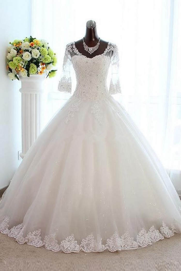 plus size ball gowns with sleeves