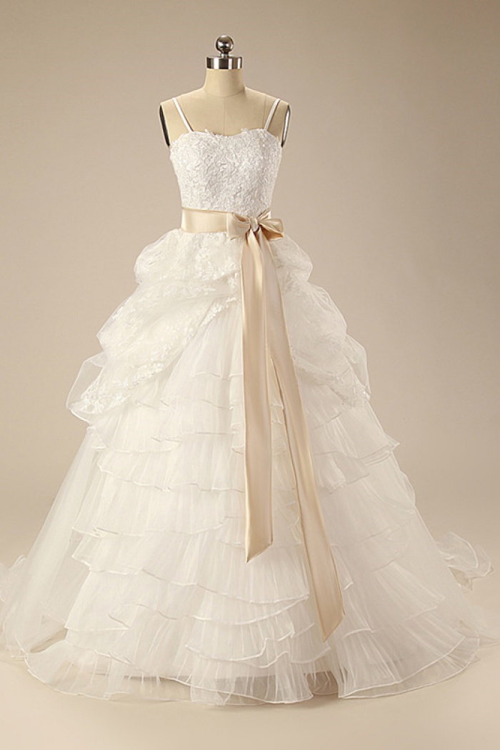 lace and organza wedding dress